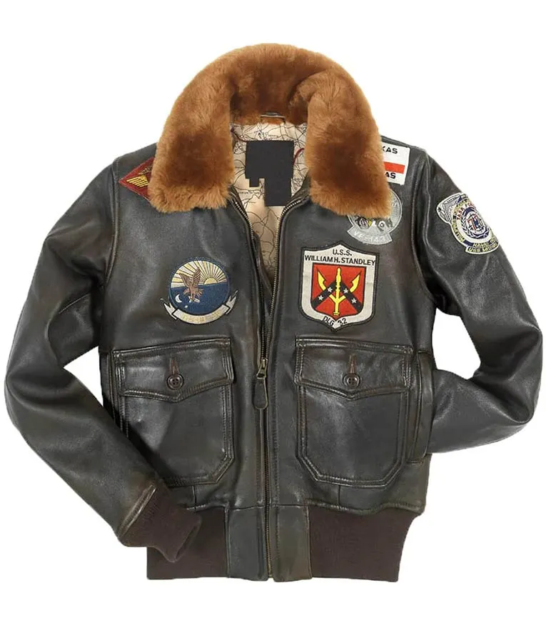 Top Gun Women's Brown Leather Jacket