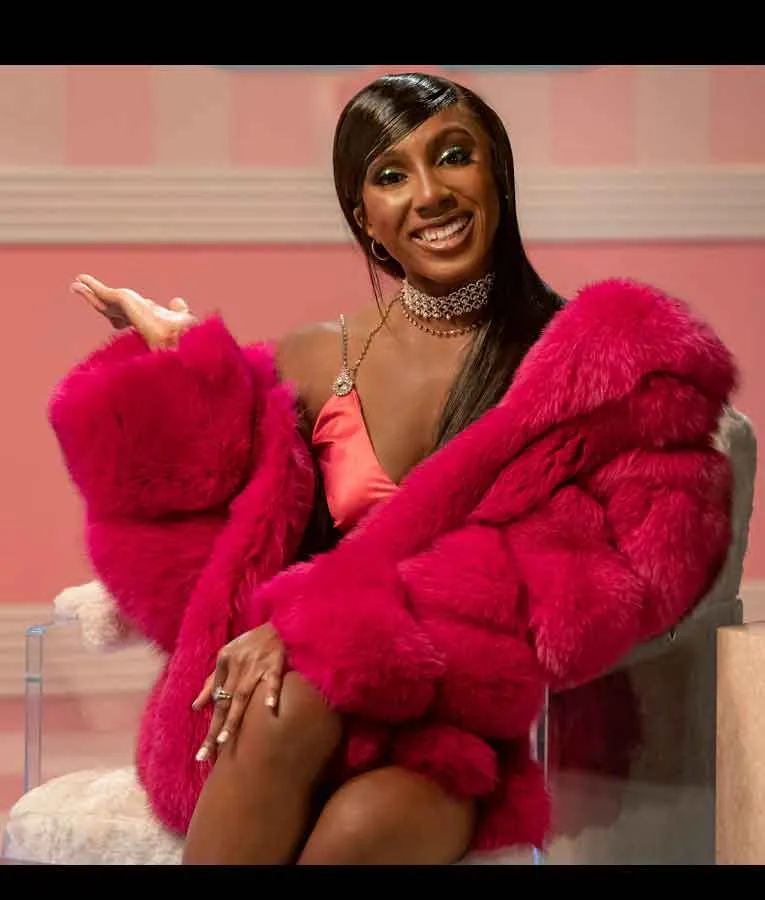 Ziwe Fumudoh Pink Fur Coat | Ziwe Pink Faux Fur Jacket