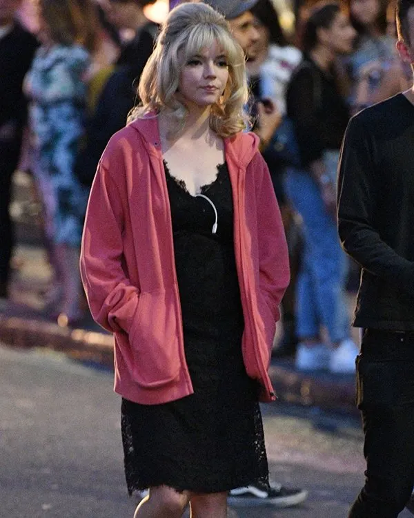 Sandy Pink Hoodie | Last Night in Soho Anya Taylor-Joy Hoodie