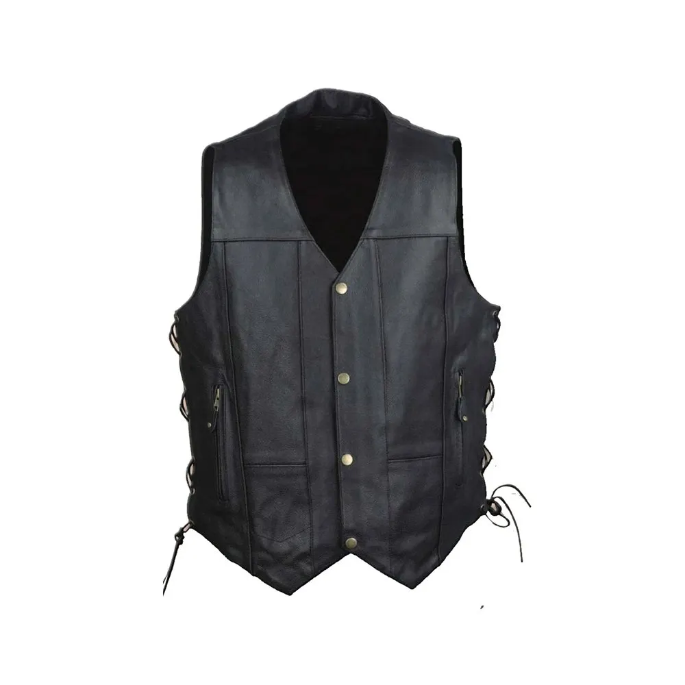 Men's 10 Pocket Vest (Black) - Jacket Hub