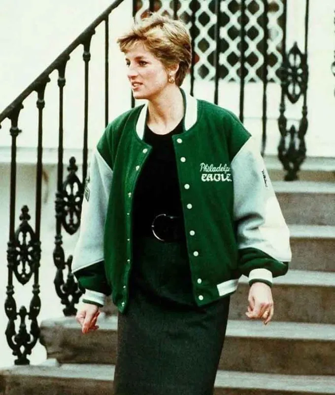 Princess Diana Philadelphia Eagles vintage varsity jacket: Don't