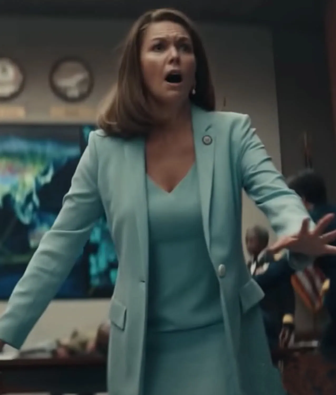 Diane Lane Y The Last Man 2021 Senator Jennifer Cyan Blazer Coat