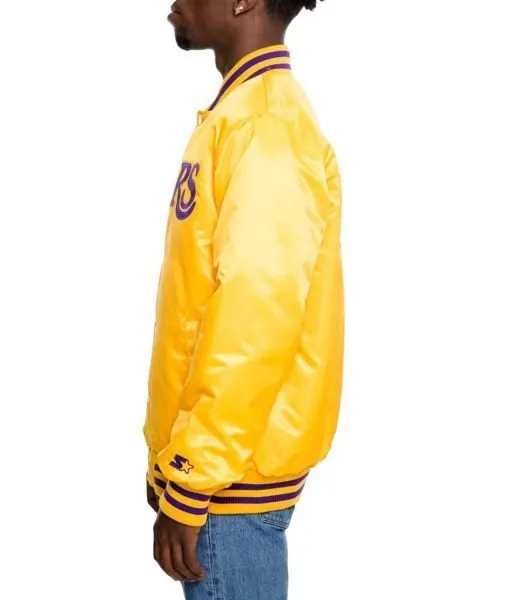 Starter Los Angeles Lakers Yellow Bomber Jacket - Jacket Hub