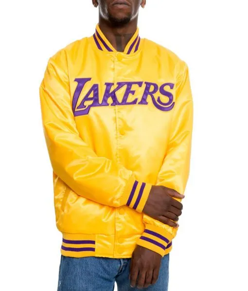 Starter Los Angeles Lakers Yellow Bomber Jacket - Jacket Hub