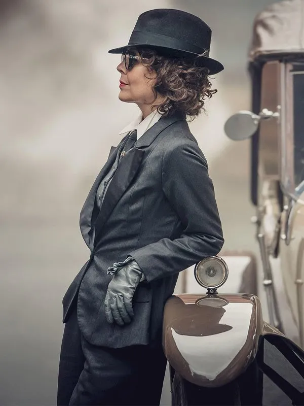 Shop Peaky Blinders Aunt Polly Season Grey Blazer Jacket Hub - Main Image