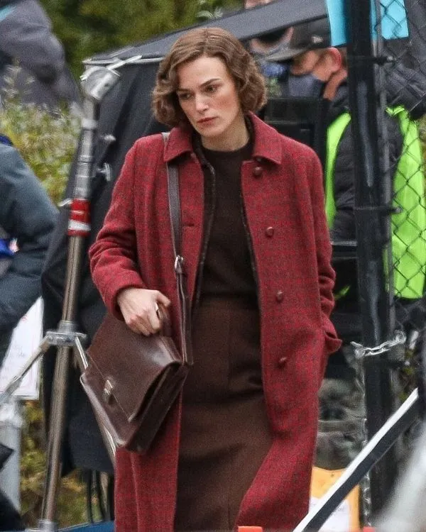 Keira Knightley Boston Strangler Red long Coat