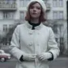 Tv Series The Queens Gambit Beth Harmon White Wool Coat