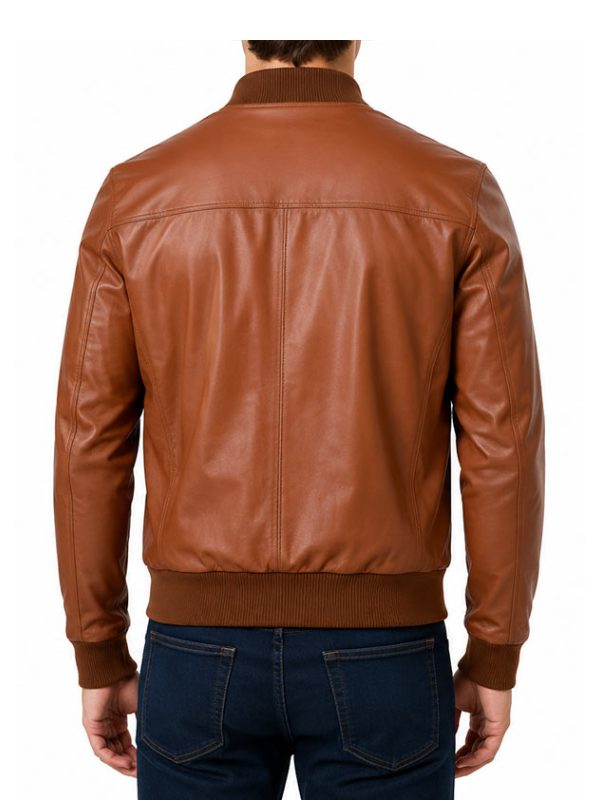 Bomber Waxed Leather Jacket For Men