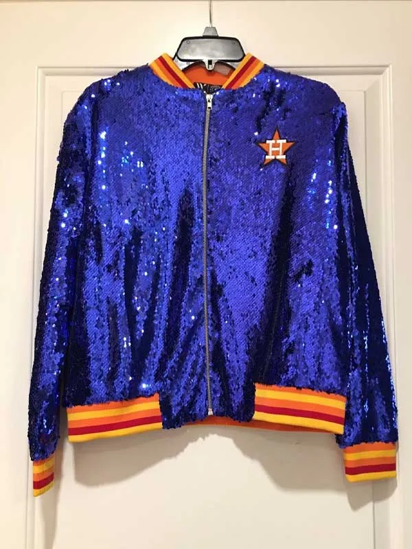 blue sequin jacket