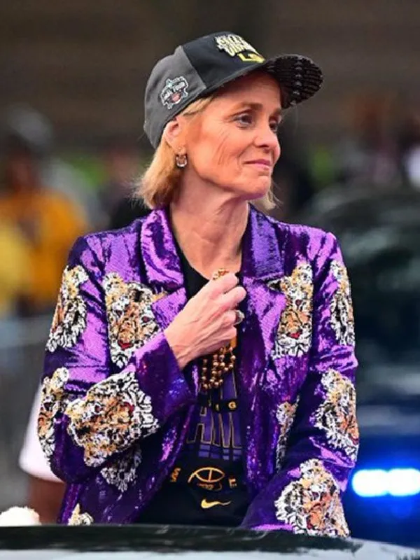 Kim Mulkey Purple Sequin Blazer Jacket Hub