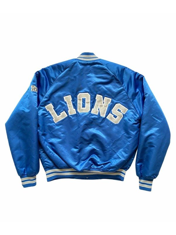 80's Detroit Lions Satin Jacket - Jacket Hub