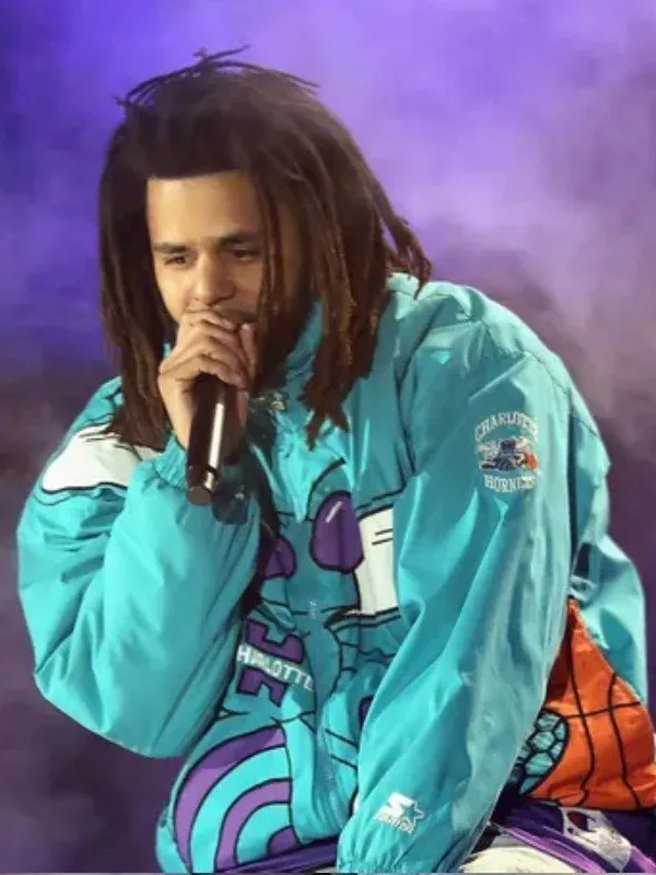 Bleacher Report on X: J. Cole brought out the old school Hornets jacket.  Cold.  / X