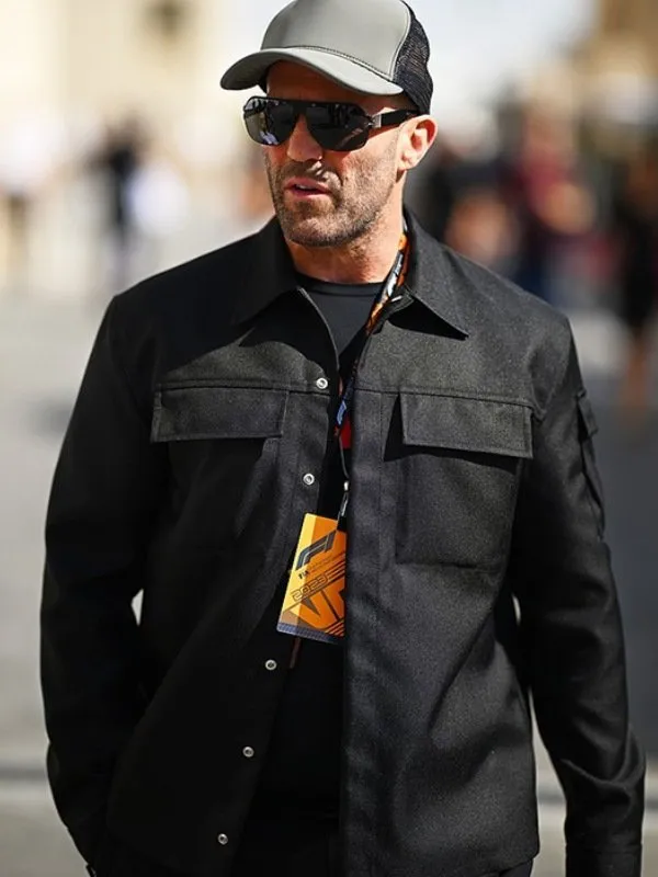 Jason Statham F1 Abu Dhabi Grand Prix 2023 Black Jacket