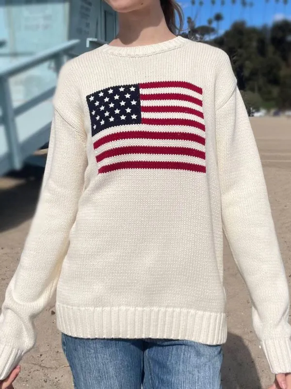 Brandy Flag Sweater | American Flag Sweater - Jacket Hub