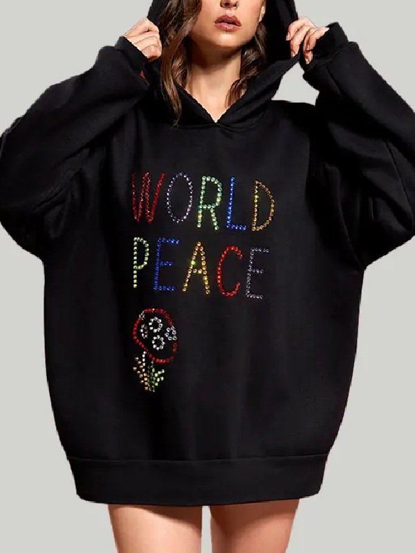 World Peace Hoodie Black - Jacket Hub