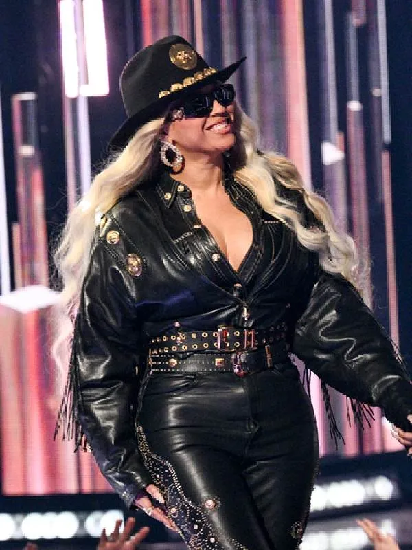 Beyonce iHeartRadio Music Awards Leather Jumpsuit