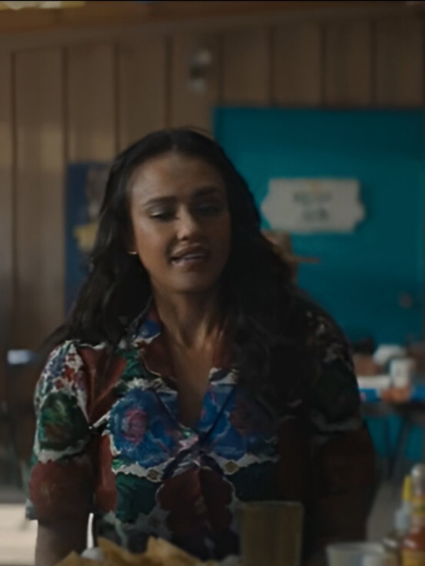 Jessica Alba Trigger Warning 2024 Multi Color Floral Shirt