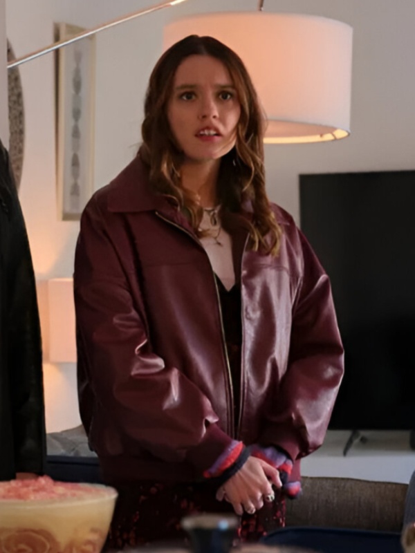 Daddy Issues S01 Gemma Leather Bomber Jacket - Jacket Hub