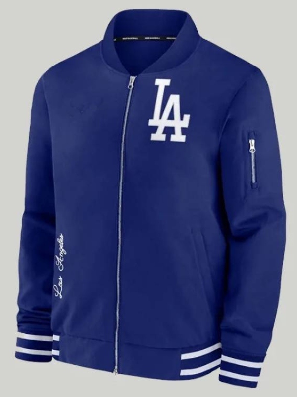 Dave Roberts LA Dodgers Blue Bomber Jacket - Jacket Hub