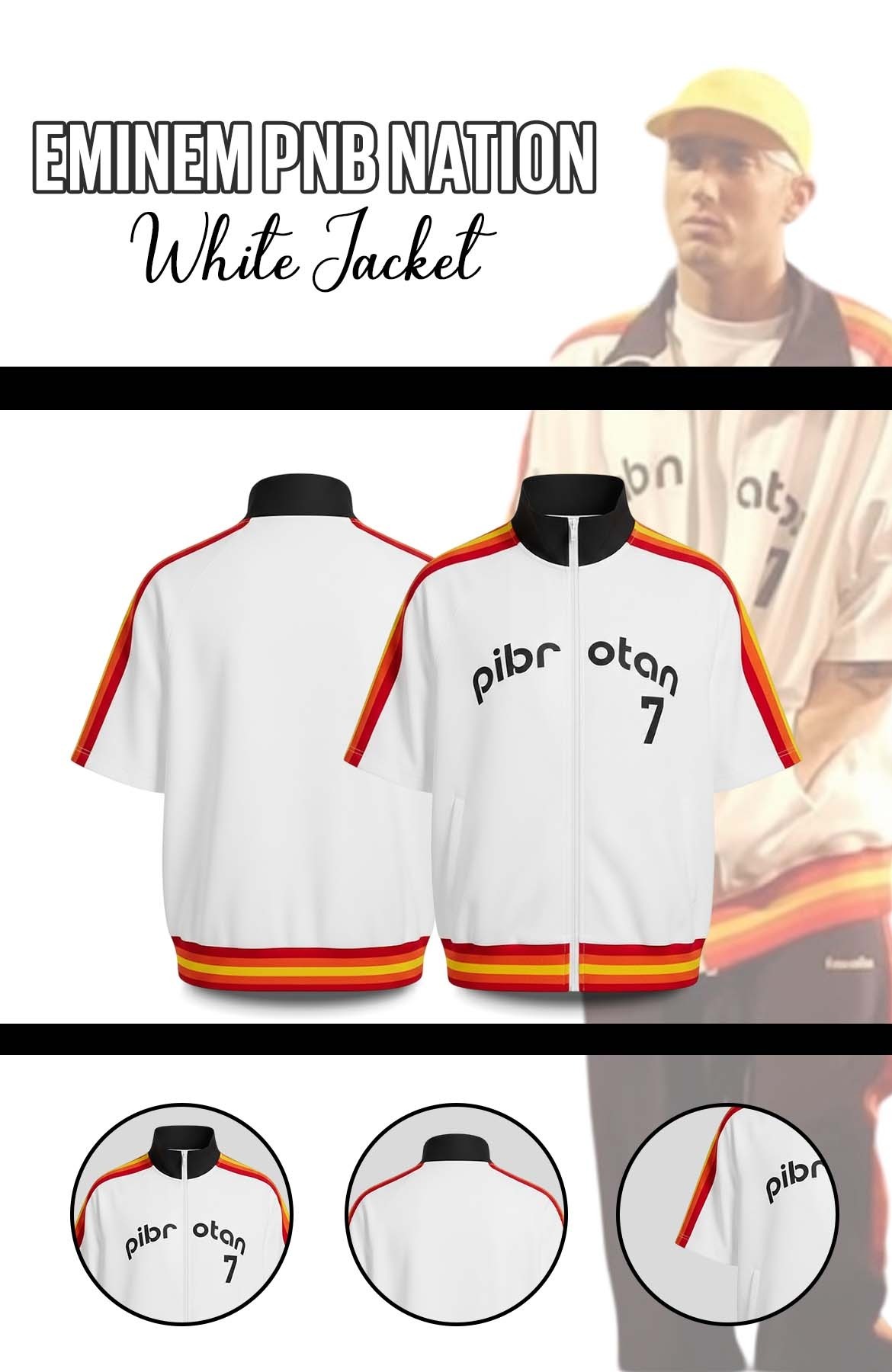 Eminem PnB Nation White Jacket | Jacket Hub