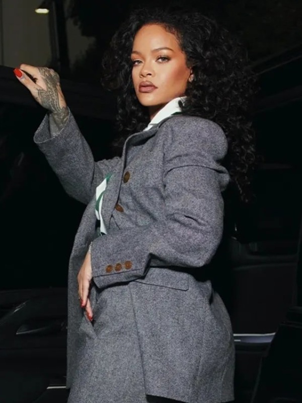 Rihanna Grey Suit - Jacket Hub Rihanna Grey Suit - Jacket Hub