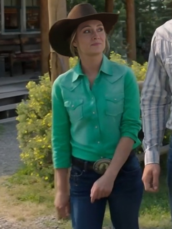 Heartland S018 Amber Marshall Green Shirt - Jacket Hub