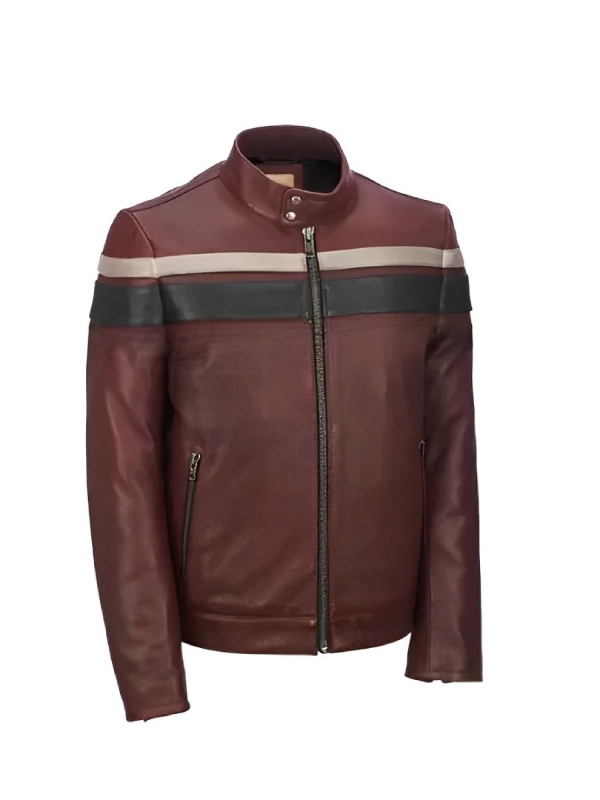 Mens Retro Red Waxed Vintage Leather Jacket - Jacket Hub