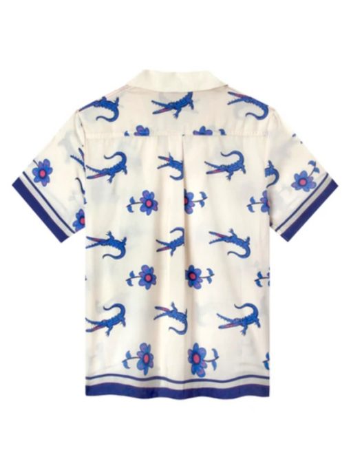 The White Lotus S03 Sam Nivola Crocodile & Floral Print Shirt
