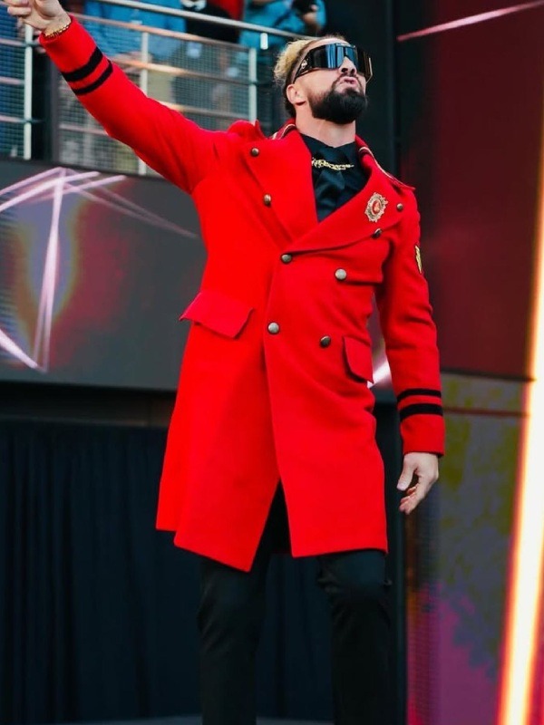 Seth Rollins WWE Raw Netflix Kickoff Red Coat Jacket Hub