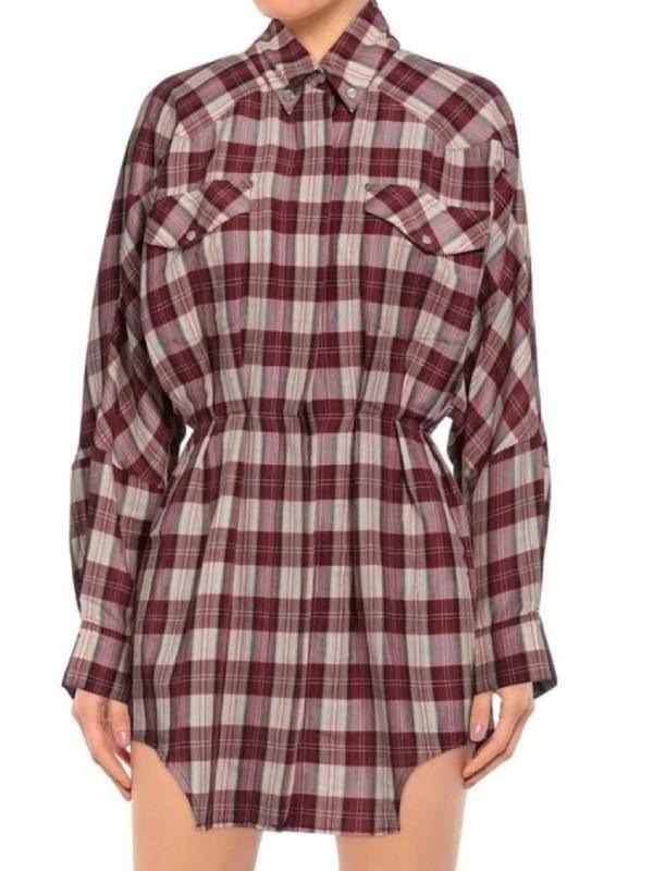 open lace back dress Retro Stage Lapel Vintage Red Plaid Swing Dress 1950s Rockabilly Dress with Pockets main image 1