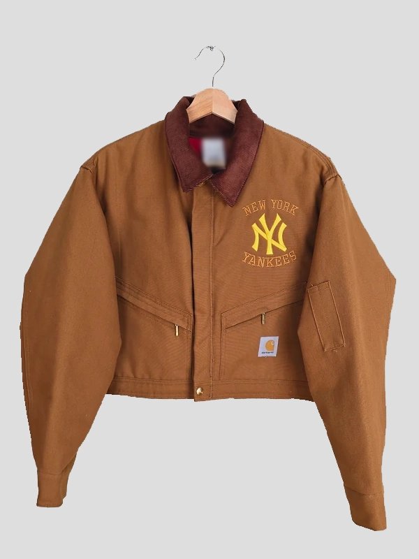 New York Yankees フェードダックジャケット　L Vintage Carhartt x NY Yankees Crop Jacket - Jacket Hub