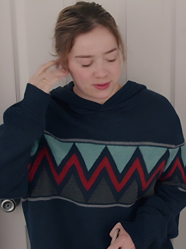 Baylen Out Loud 2025 Sammi Dupree Blue Zig Zag Print Hoodie