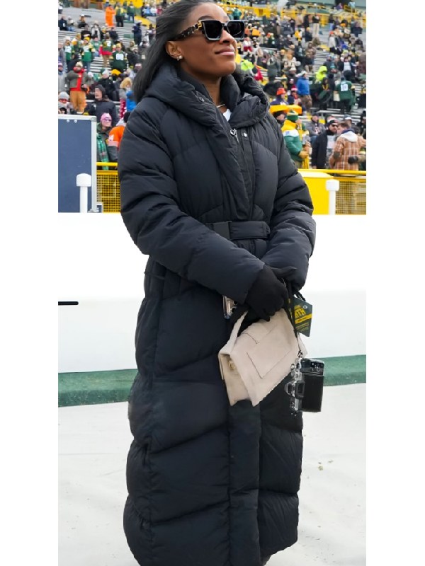 Bears vs Packers Game Simone Biles Puffer Coat - Jacket Hub