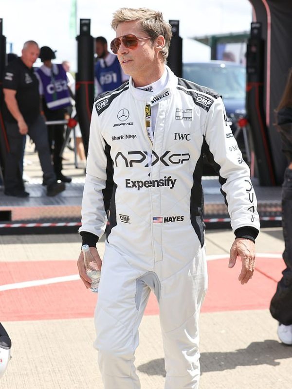 Brad Pitt F1 Racer White Jumpsuit - Jacket Hub