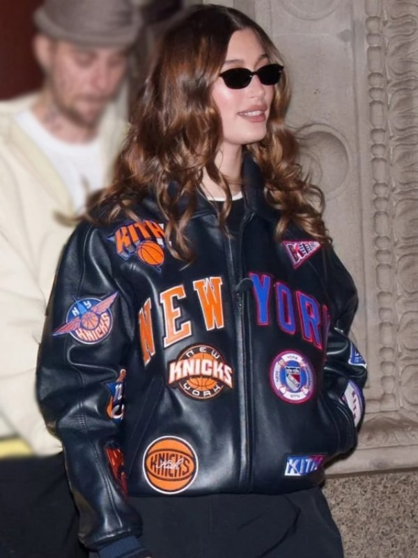 Hailey Bieber New York Knicks Leather Jacket - Jacket Hub