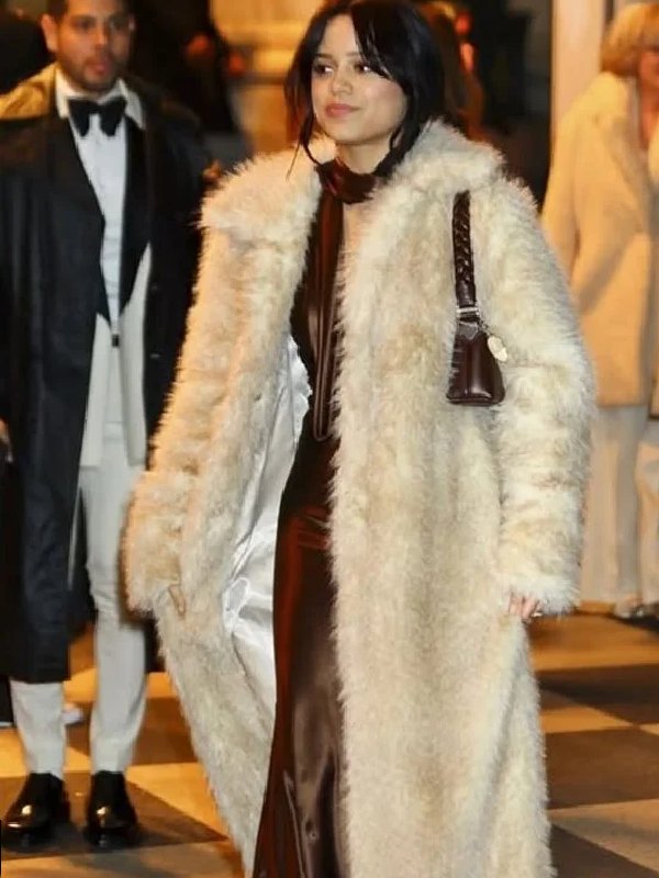 Jenna Ortega SNL50: The Anniversary Faux Fur Coat - Jacket Hub