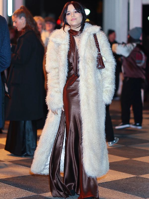 Jenna Ortega SNL50: The Anniversary Faux Fur Coat - Jacket Hub