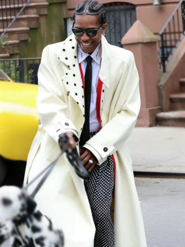 A$AP Rocky NYC 2025 White Trench Coat - Jacket Hub