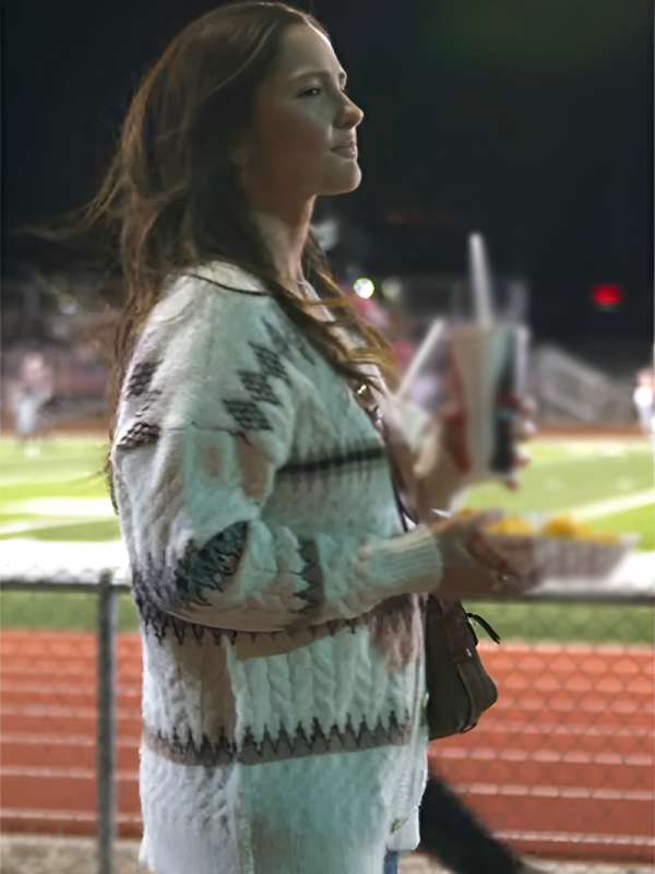 Ransom Canyon 2025 Minka Kelly White Fair Isle Knit Cardigan