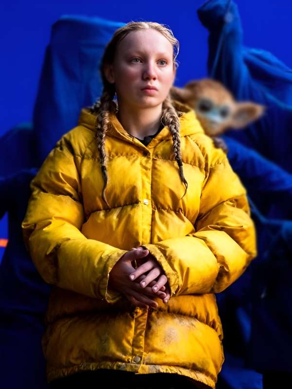 The Legend of Ochi 2025 Helena Zengel Yellow Puffer Jacket