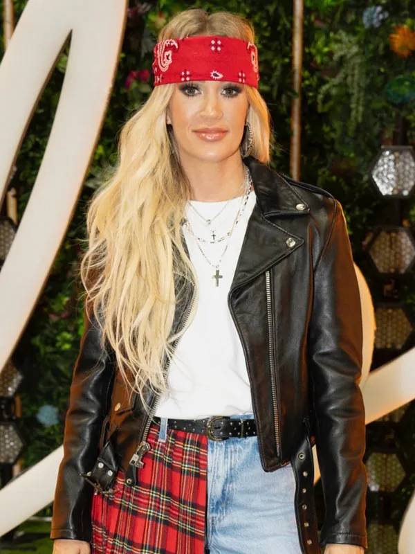 American Idol S23 Carrie Underwood Back Printed Leather Jacket