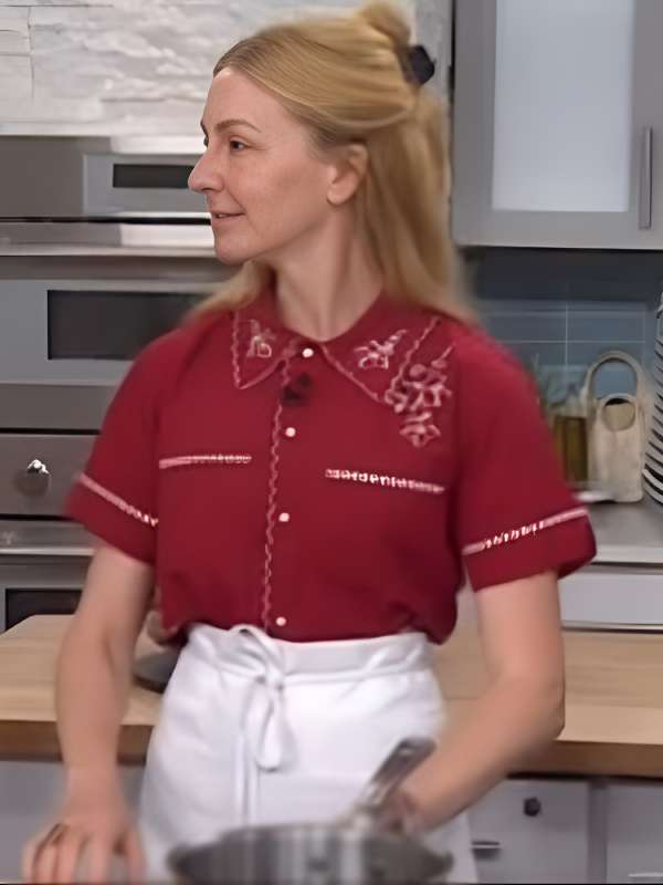 The Today Show Christina Tosi Burgundy Embroidered Shirt The Today Show Christina Tosi Burgundy Embroidered Shirt