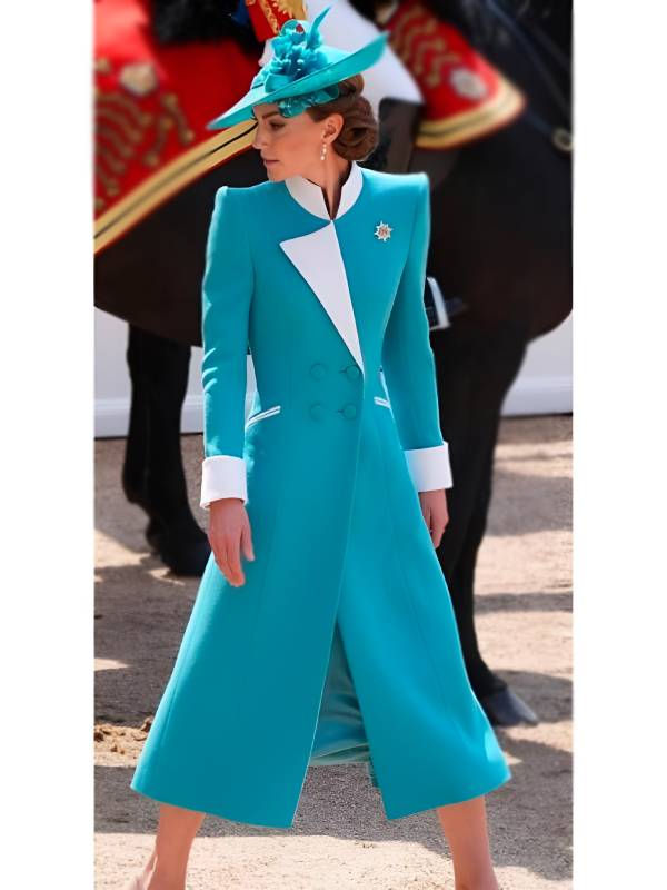Kate Middleton Trooping The Colour 2025 Blue Coat Dress Kate Middleton Trooping The Colour 2025 Blue Coat Dress