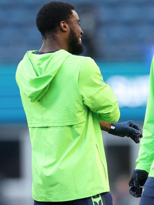 Seattle Seahawks Neon Green Half-Zip Hooded Jacket