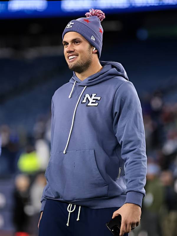 Drake Maye Patriots Rivalries Sideline Hoodie - Jacket Hub