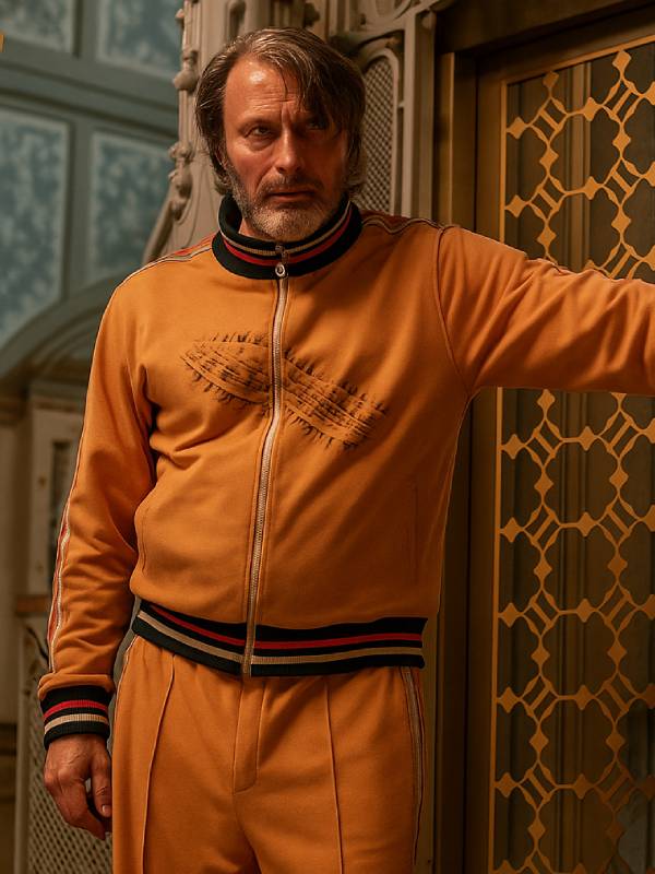 Dust Bunny 2025 Mads Mikkelsen Orange Jacket