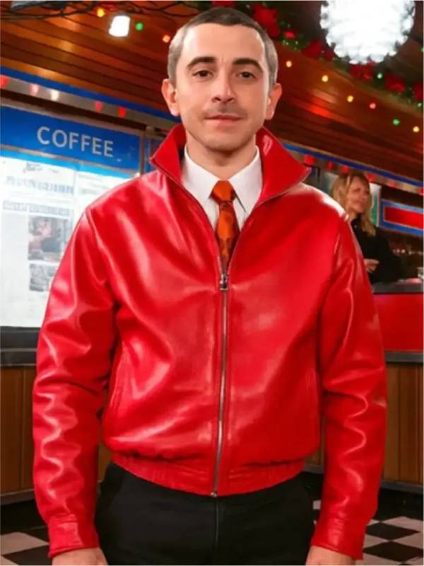 Marty Supreme 2025 Timothee Chalamet Red Leather Jacket