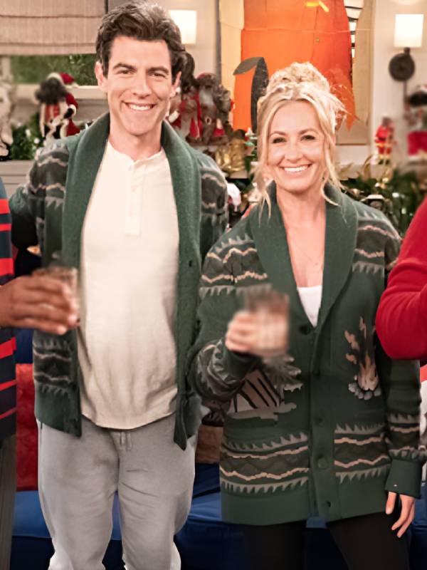 The Neighborhood S8 Max Greenfield Green Printed Cardigan