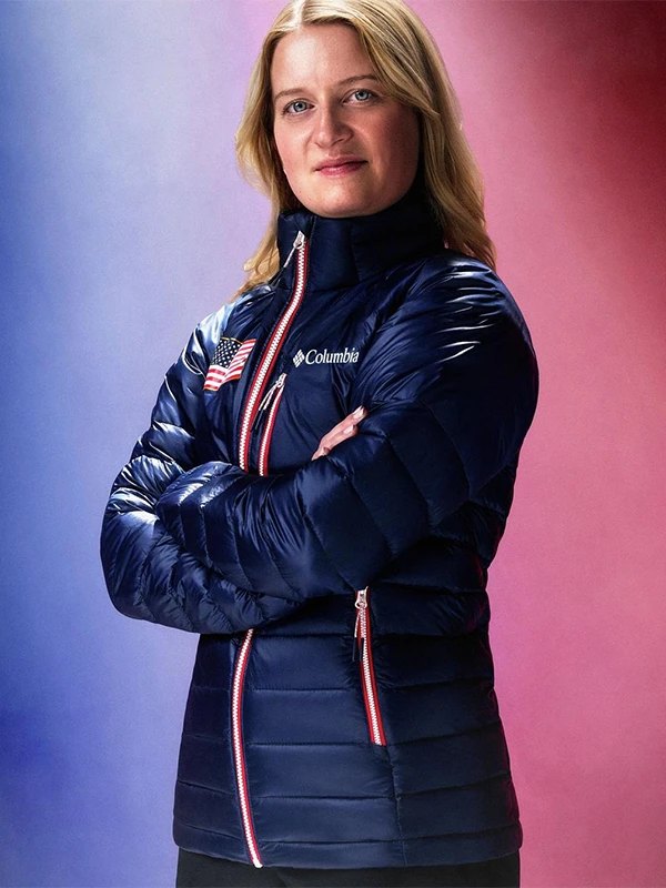 Winter Olympics 2026 Columbia Team USA Navy Puffer Jacket