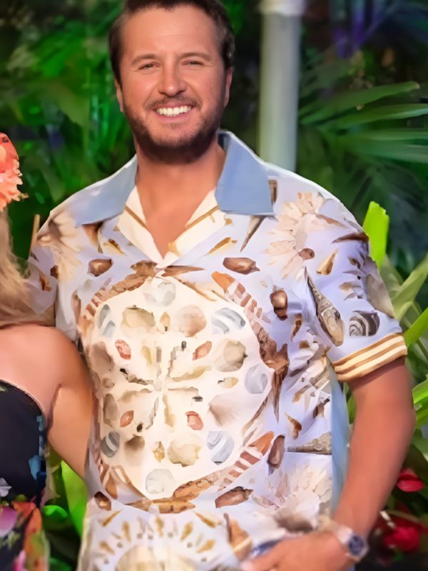 American Idol S24 Luke Bryan Denim Collar Hawaiian Shirt